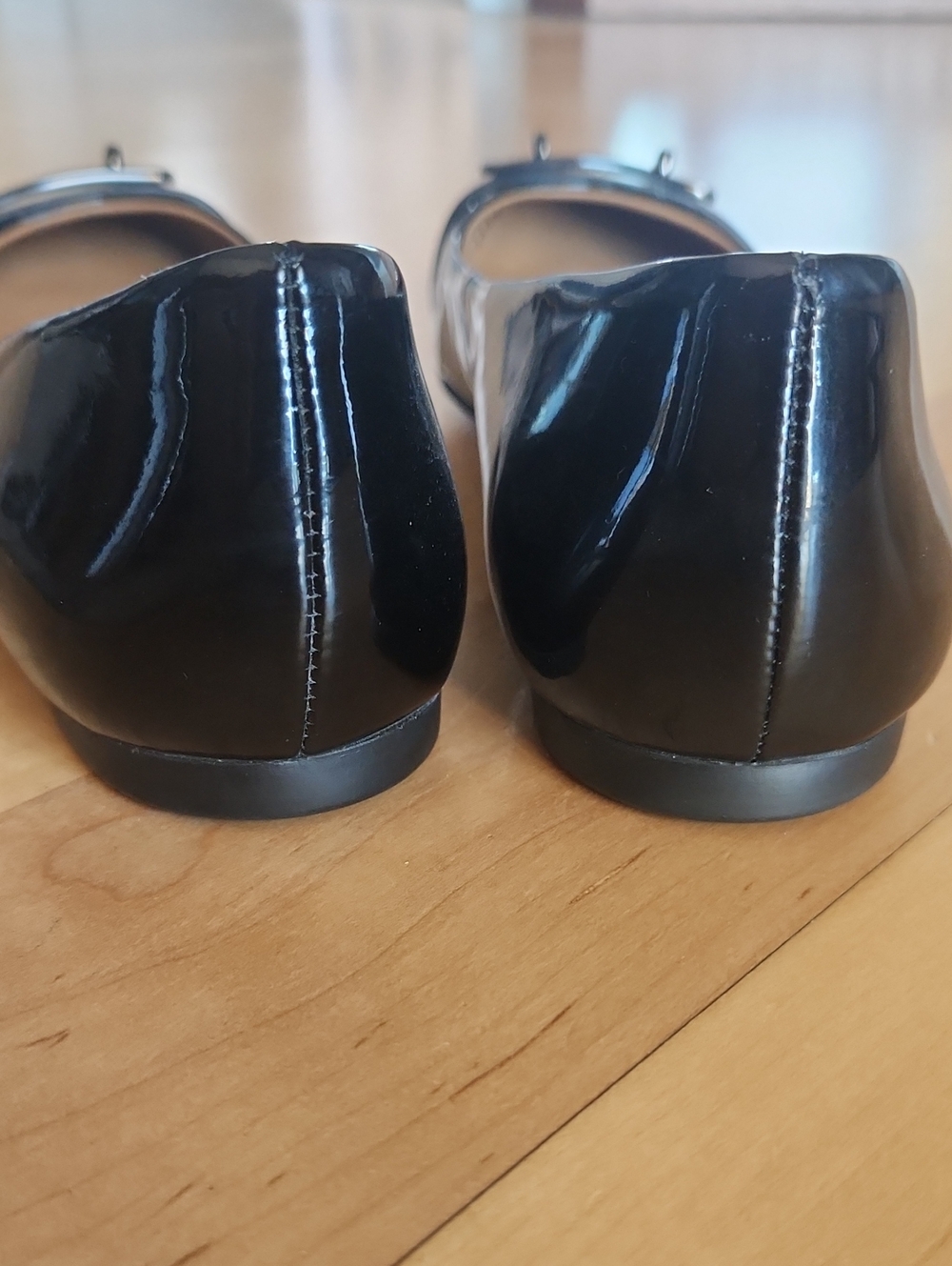 Coach Oswald Black Patent Leather Ballet Flats with Signature Hardware sz 8 B 38 - Picture 3 of 7